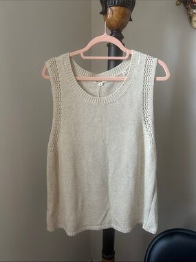 Max Studio Light Beige Knit Tank Top